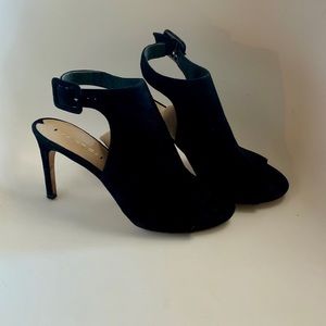 Via Spiga Italy Leather Open Toe Heel Boots Sz 8.5